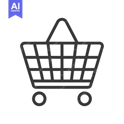 Popular premium asset: Line drawing of a shopping cart with wheels