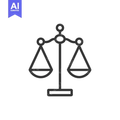 Line drawing of a simple balance scale with two pans