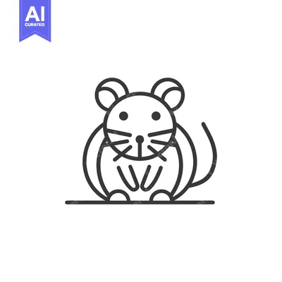 Popular premium asset: Line Drawing of a Simple Cartoon Mouse