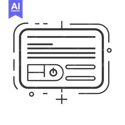 Popular premium asset: Line Drawing of a Simple Device with a Power Button and Several Lines