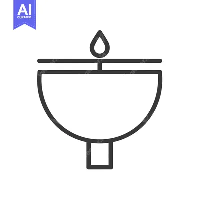 Popular premium asset: Line drawing of a simple oil lamp