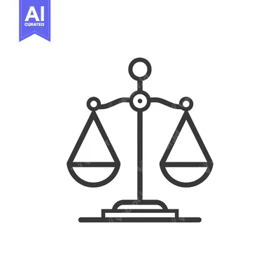Aset desain premium: Line drawing of a simple scale with two equal sides