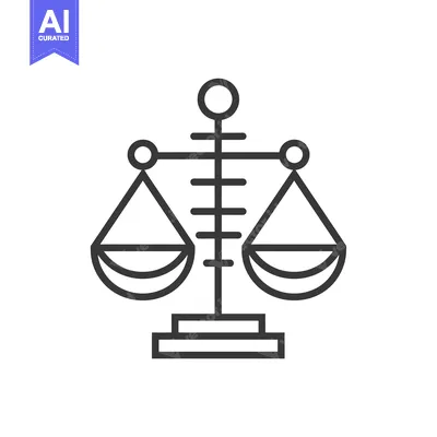 Aset desain premium: Line Drawing of a Simple Scale with Two Pans