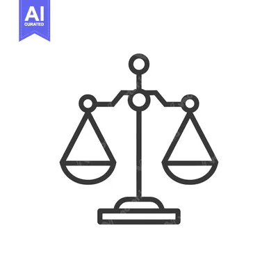 Line drawing of a simple scale with two pans