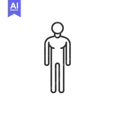 Premium design asset: Line Drawing of a Simple Stick Figure Person