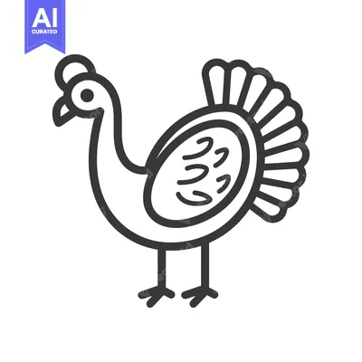Popular premium asset: Line Drawing of a Simple Stylized Turkey