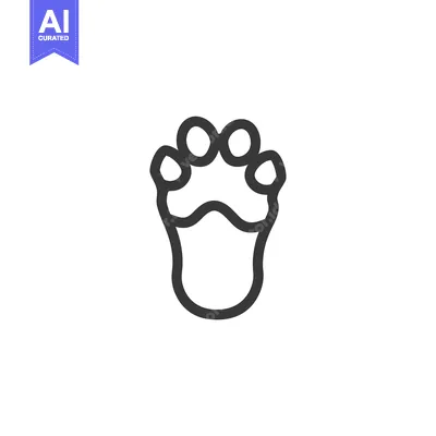 Premium design asset: Line Drawing of a Single Animal Paw Print