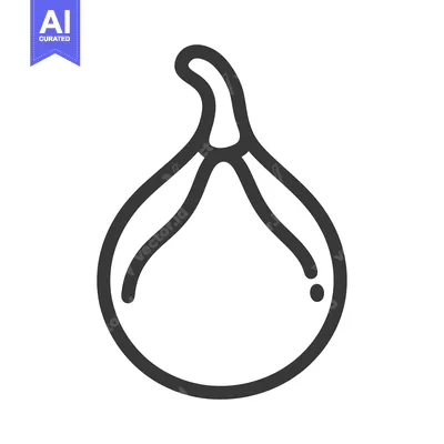Aset premium populer: Line Drawing of a Single Fig with a Stem