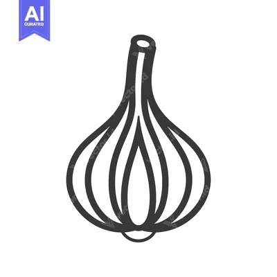 Line Drawing of a Single Garlic Bulb