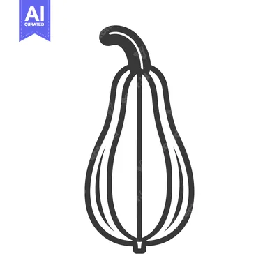 Aset desain premium: Line Drawing of a Single Gourd