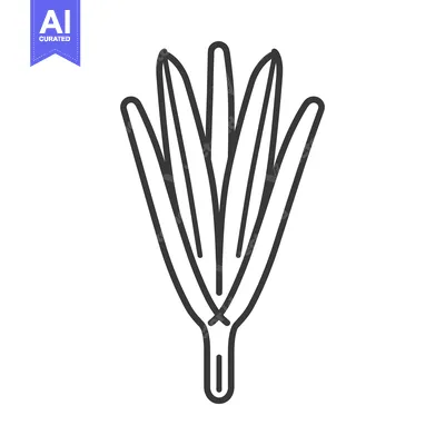 Premium design asset: Line Drawing of a Single Green Onion