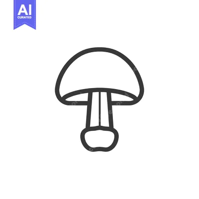 Line drawing of a single mushroom