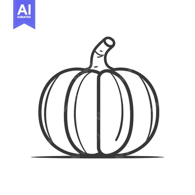 Aset premium populer: Line Drawing of a Single Pumpkin