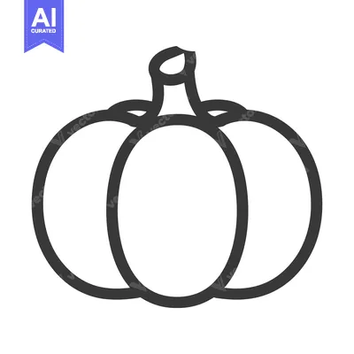 Aset premium populer: Line Drawing of a Single Pumpkin