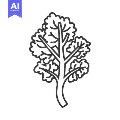 Line drawing of a single sprig of parsley