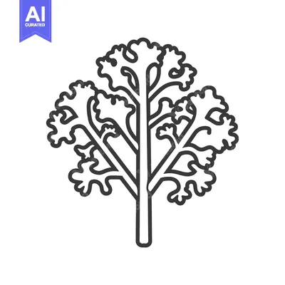 Aset desain premium: Line Drawing of a Single Stem of Parsley