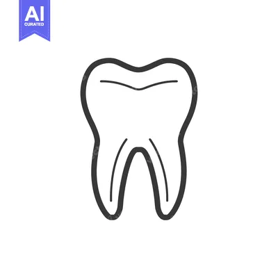 Premium design asset: Line drawing of a single tooth