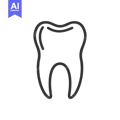 Aset premium populer: Line drawing of a single tooth