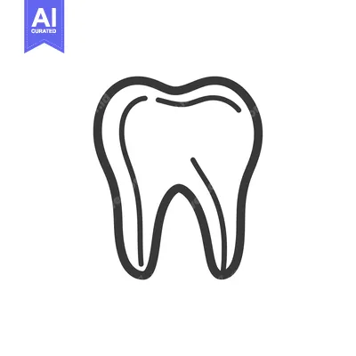 Premium design asset: Line Drawing of a Single Tooth