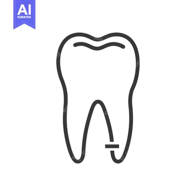 Aset premium populer: Line Drawing of a Single Tooth with a Filling