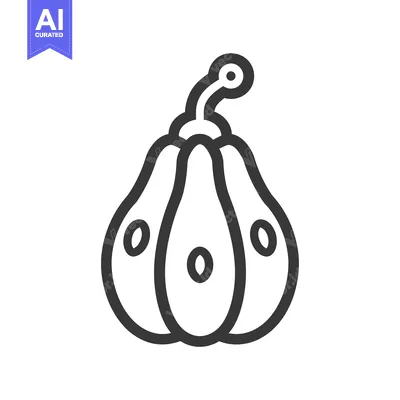 Popular premium asset: Line Drawing of a Single, Whole Guava Fruit