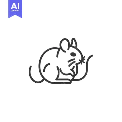 Aset premium populer: Line Drawing of a Sitting Mouse