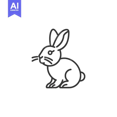 Popular premium asset: Line Drawing of a Sitting Rabbit
