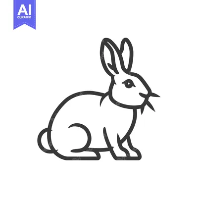 Popular premium asset: Line Drawing of a Sitting Rabbit with Long Ears