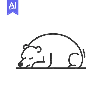 Popular premium asset: Line Drawing of a Sleeping Bear