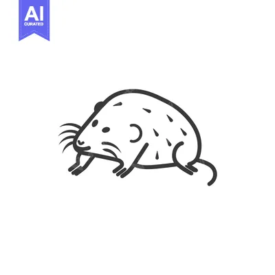 Aset premium populer: Line Drawing of a Small, Round, Furry Animal with a Long Tail