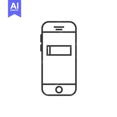 Aset premium populer: Line drawing of a smartphone with a home button