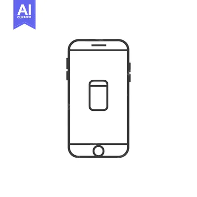 Aset desain premium: Line Drawing of a Smartphone with a Home Button