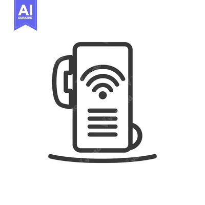 Aset premium populer: Line Drawing of a Smartphone with a Wi-Fi Symbol
