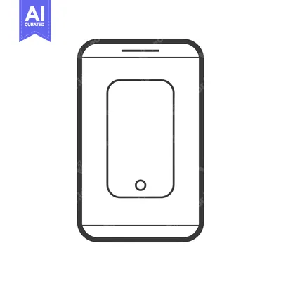 Premium design asset: Line Drawing of a Smartphone with Rounded Corners