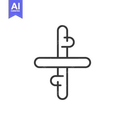 Line drawing of a snowboard with bindings