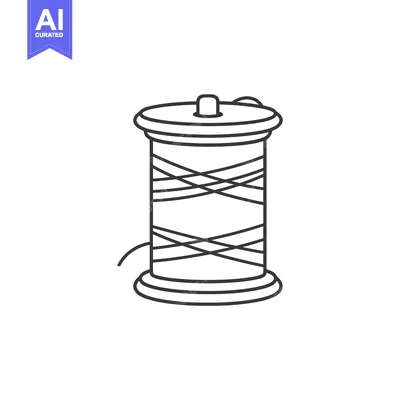 Popular premium asset: Line Drawing of a Spool of Thread