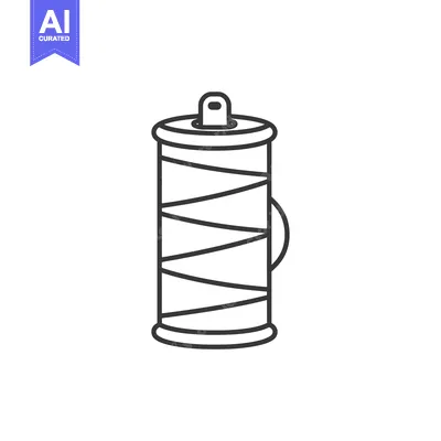 Line Drawing of a Spool of Thread with a Needle