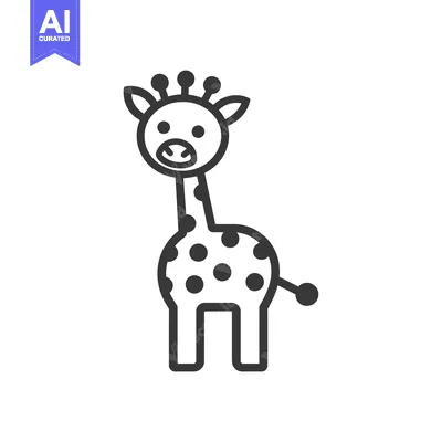 Aset premium populer: Line Drawing of a Spotted Giraffe