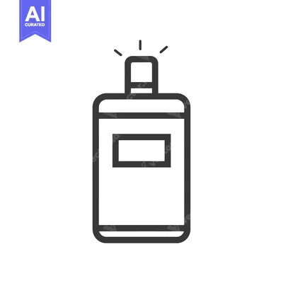 Aset premium populer: Line drawing of a spray bottle with a cap
