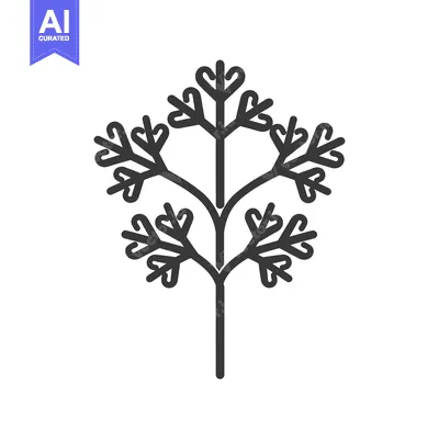 Aset desain premium: Line Drawing of a Sprig of Parsley