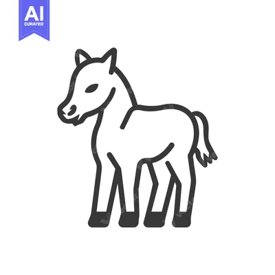 Popular premium asset: Line Drawing of a Standing Foal