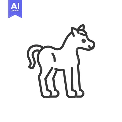 Popular premium asset: Line Drawing of a Standing Horse
