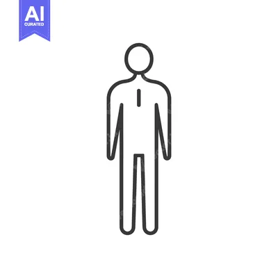 Aset premium populer: Line Drawing of a Standing Person