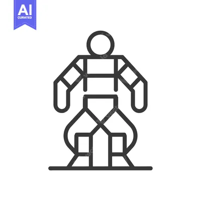 Aset premium populer: Line drawing of a stick figure in a suit of armor