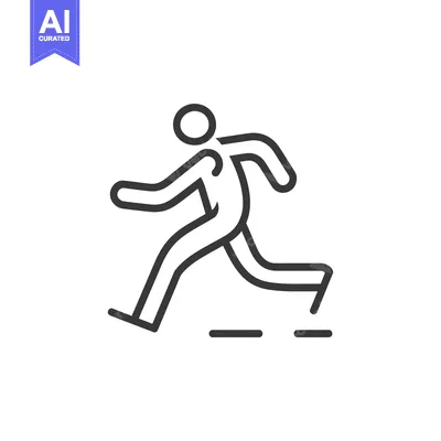 Aset premium populer: Line Drawing of a Stick Figure Running