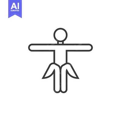 Aset desain premium: Line drawing of a stick figure sitting with legs spread open