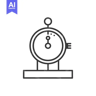 Aset desain premium: Line Drawing of a Stopwatch with a Base