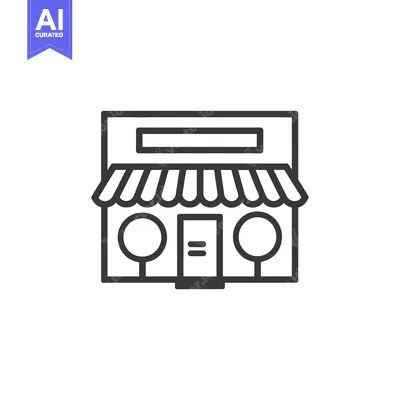 Popular premium asset: Line drawing of a storefront with awning and door