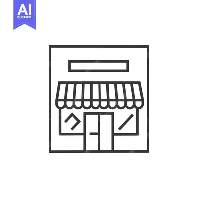 Aset premium populer: Line Drawing of a Store with an Awning