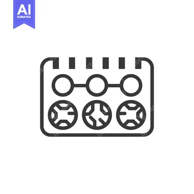 Premium design asset: Line Drawing of a Stovetop with Three Burners